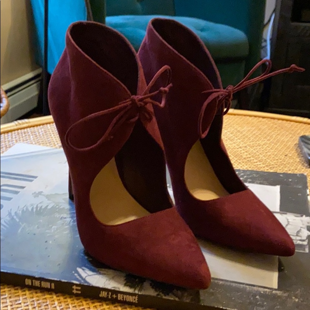 Burgundy heel booties